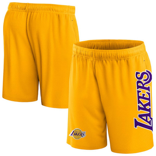 Men's Los Angeles Lakers Gold Post Up Mesh Shorts