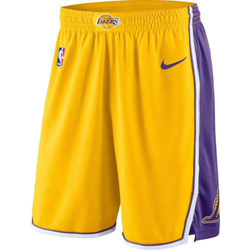 Men's Los Angeles Lakers Nike Yellow Icon Swingman Basketball Shorts
