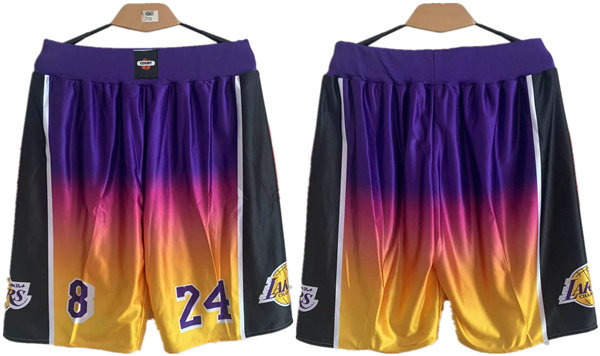 Men's Los Angeles Lakers Purple Yellow Shorts 