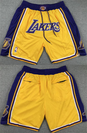 Men's Los Angeles Lakers Yellow Purple Shorts 