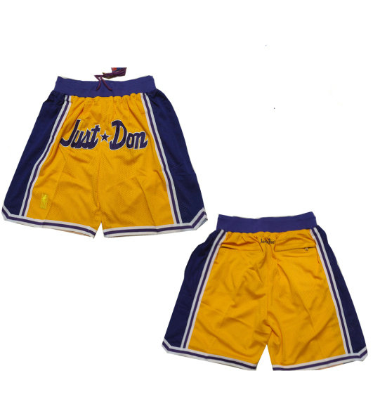 Men's Los Angeles Lakers Yellow Shorts 