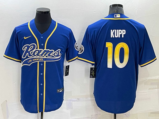 Men's Los Angeles Rams #10 Cooper Kupp Royal Cool Base Stitched Baseball Jersey