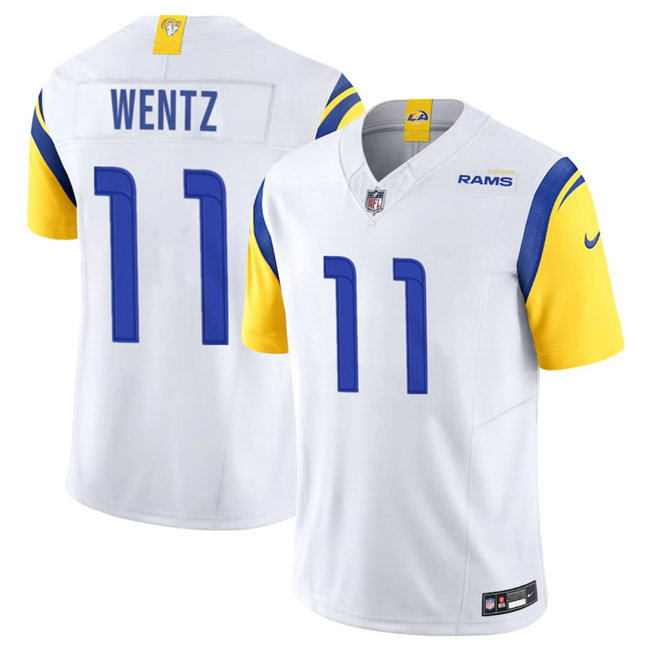 Men's Los Angeles Rams #11 Carson Wentz White 2023 F.U.S.E. Vapor Untouchable Stitched Football Jersey