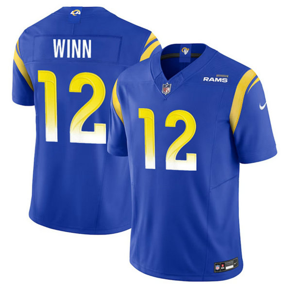 Men's Los Angeles Rams #12 Dresser Winn Blue 2023 F.U.S.E. Vapor Untouchable Stitched Football Jersey
