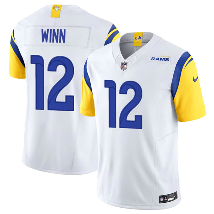 Men's Los Angeles Rams #12 Dresser Winn White 2023 F.U.S.E. Vapor Untouchable Stitched Football Jersey