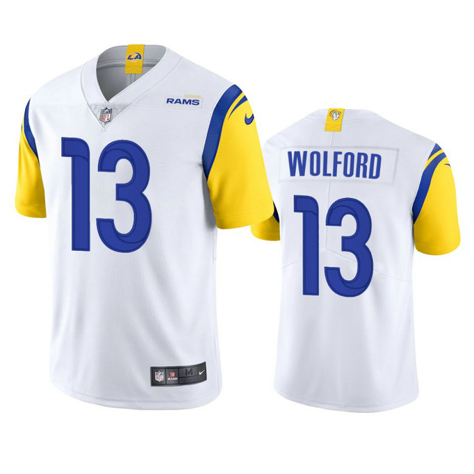 Men's Los Angeles Rams #13 John Wolford White Vapor Untouchable Limited Stitched Football Jersey