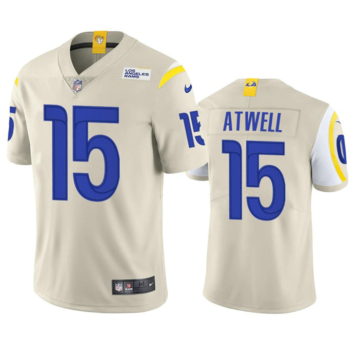 Men's Los Angeles Rams #15 Tutu Atwell Bone Vapor Untouchable Limited Stitched Football Jersey