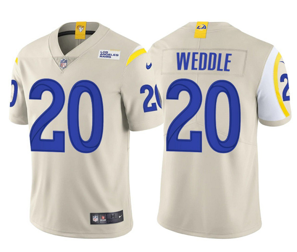 Men's Los Angeles Rams #20 Eric Weddle Bone Vapor Untouchable Limited Stitched Football Jersey1