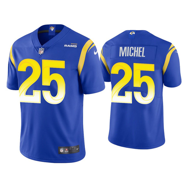 Men's Los Angeles Rams #25 Sony Michel 2021 Royal Vapor Untouchable Limited Stitched Football Jersey
