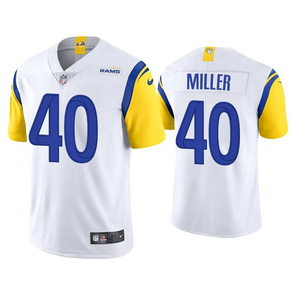 Men's Los Angeles Rams #40 Von Miller 2021 White Vapor Untouchable Limited Stitched Football Jersey