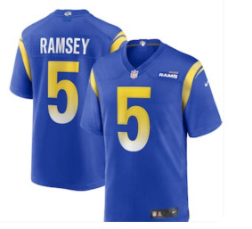 Men's Los Angeles Rams #5 Jalen Ramsey Blue 2021 new vapor untouchable stitched nike limited Jersey