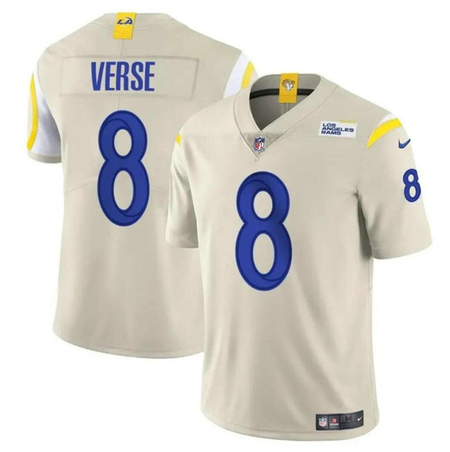 Men's Los Angeles Rams #8 Jared Verse Bone 2024 Draft Vapor Untouchable Stitched Football Jersey