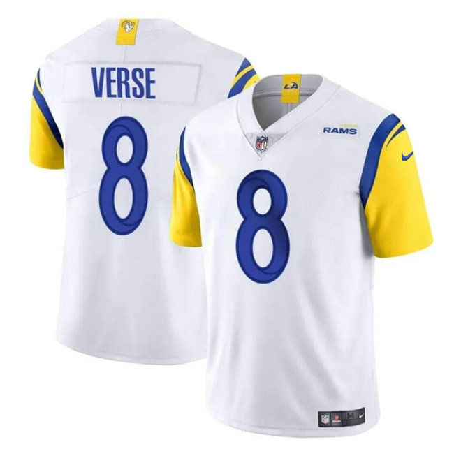 Men's Los Angeles Rams #8 Jared Verse White 2024 Draft Vapor Untouchable Stitched Football Jersey