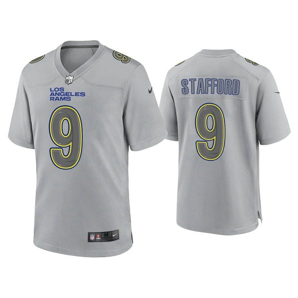 Men's Los Angeles Rams #9 Matthew Stafford Grey Atmosphere Fashion Stitched Game Jersey