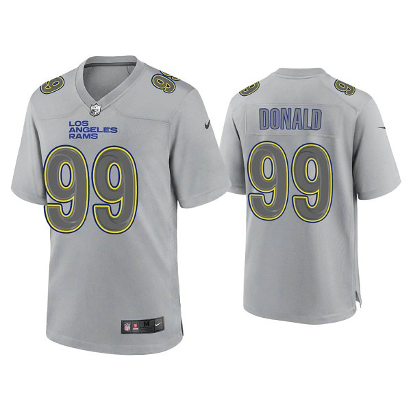 Men's Los Angeles Rams #99 Aaron Donald Grey Atmosphere Fashion Stitched Game Jersey