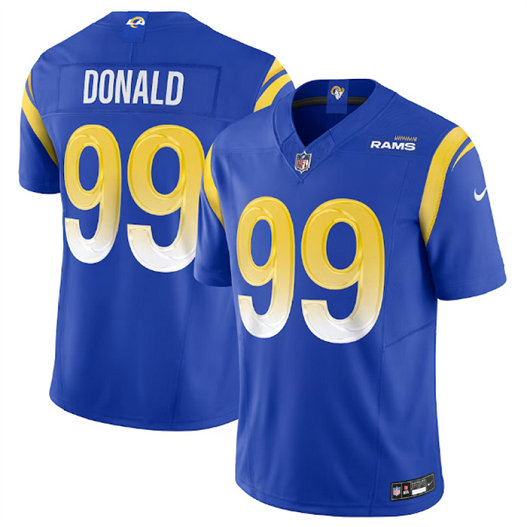 Men's Los Angeles Rams #99 Aaron Donald Royal 2023 F.U.S.E. Vapor Untouchable Limited Stitched Football Jersey