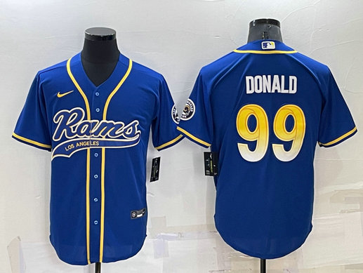 Men's Los Angeles Rams #99 Aaron Donald Royal Cool Base Stitched Baseball Jersey