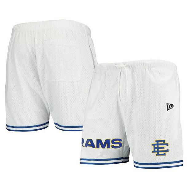 Men's Los Angeles Rams Pro White Blue Shorts 001