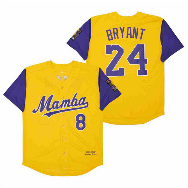 Men's Mamba #8 Back #24 Kobe Bryant Cool Base Stitched Jerseys