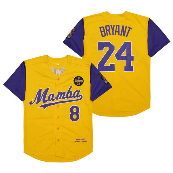 Men's Mamba #8 Back #24 Kobe Bryant Cool Base Stitched Jerseys 8