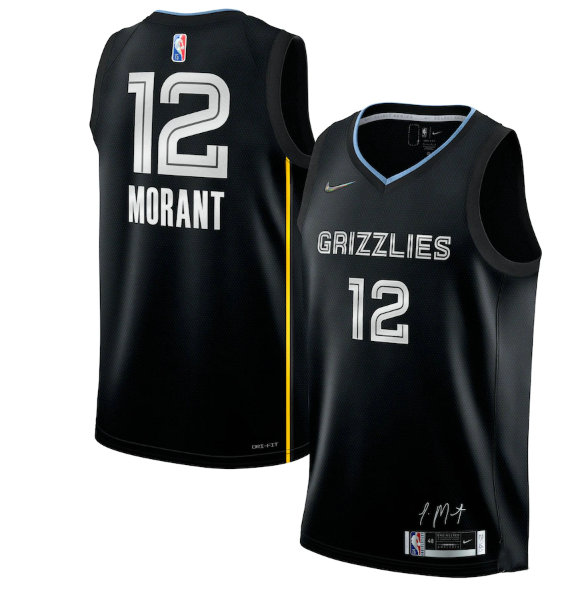 Men's Memphis Grizzlies #12 Ja Morant 75th Anniversary Select Series Rookie Of The Year Swingman Stitched Jersey