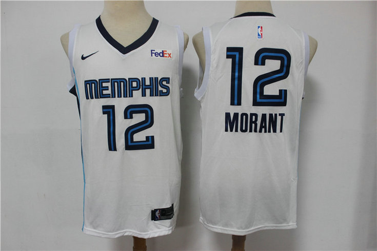 Men's Memphis Grizzlies #12 Ja Morant White 2019 Nike Swingman