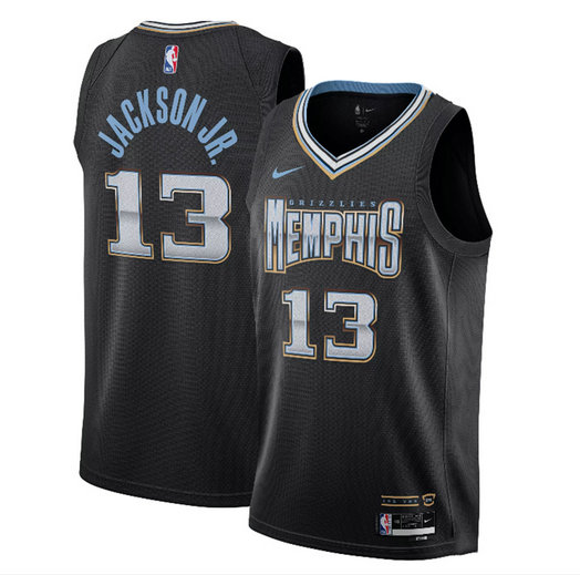 Men's Memphis Grizzlies #13 Jaren Jackson Jr. Black 2022 23 City Edition Stitched Basketball Jersey