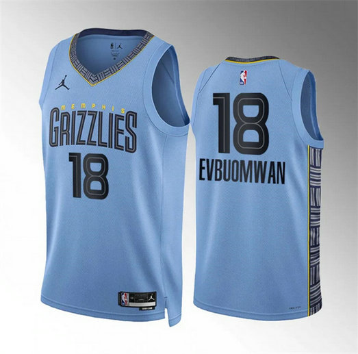 Men's Memphis Grizzlies #18 Tosan Evbuomwan Blue Statement Edition Stitched Jersey