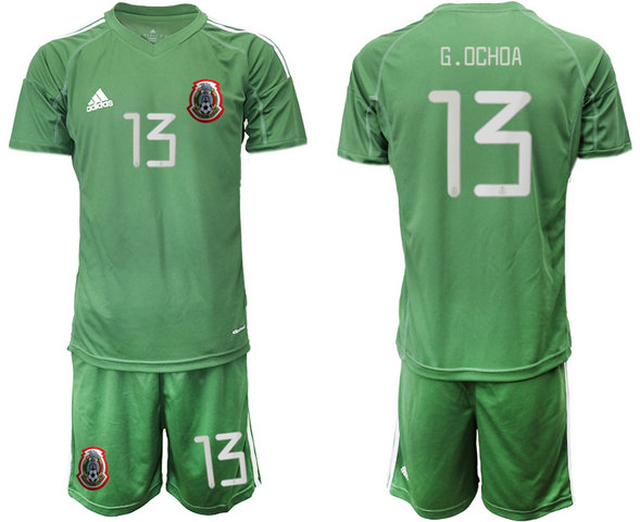 Men's Mexico #13 G.Ochoa Green  goalkeeper Jersey