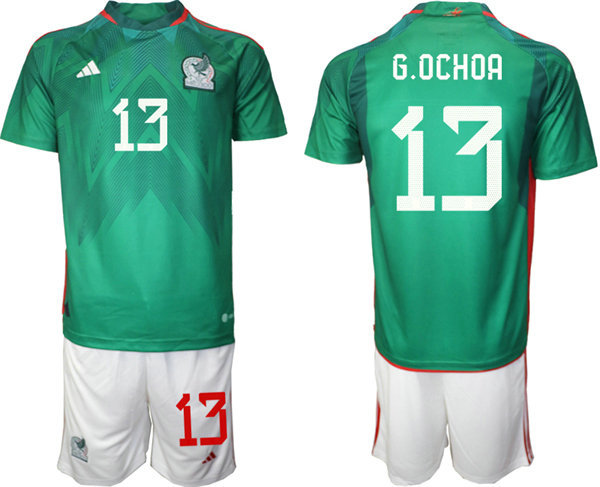 Men's Mexico #13 G.Ochoa Green Home Soccer Jersey 001 Suit