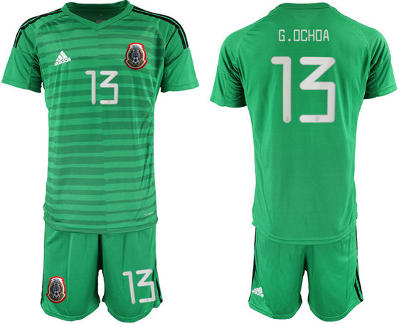 Men's Mexico #13 G.Ochoa Green goalkeeper Jersey