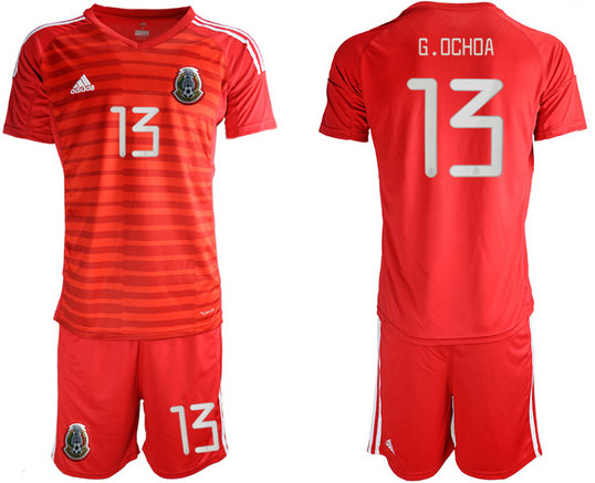Men's Mexico #13 G.Ochoa Red goalkeeper Jersey