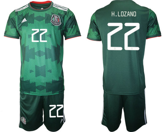 Men's Mexico #22 H.Lozand Green Jersey
