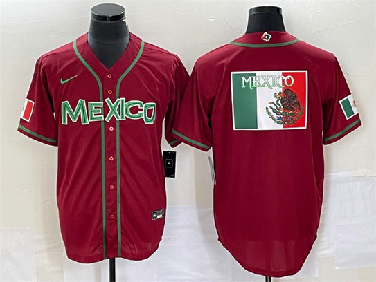 Men's Mexico Baseball 2023 Red World Baseball Classic Team Big Logo Stitched Jersey 5