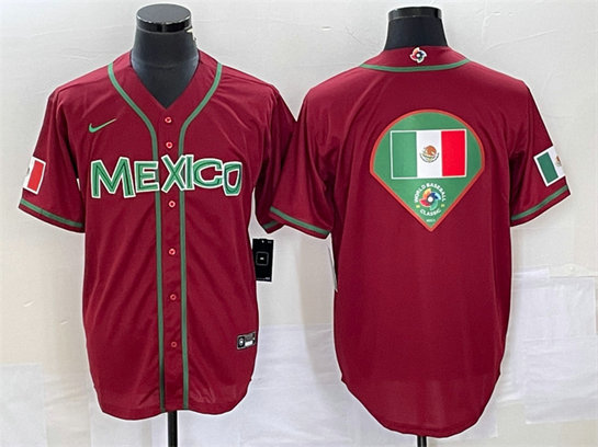 Men's Mexico Baseball 2023 Red World Baseball Classic Team Big Logo Stitched Jersey 6