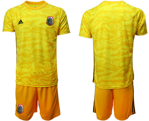 Men's Mexico Yellow Blank goalkeeper Jersey