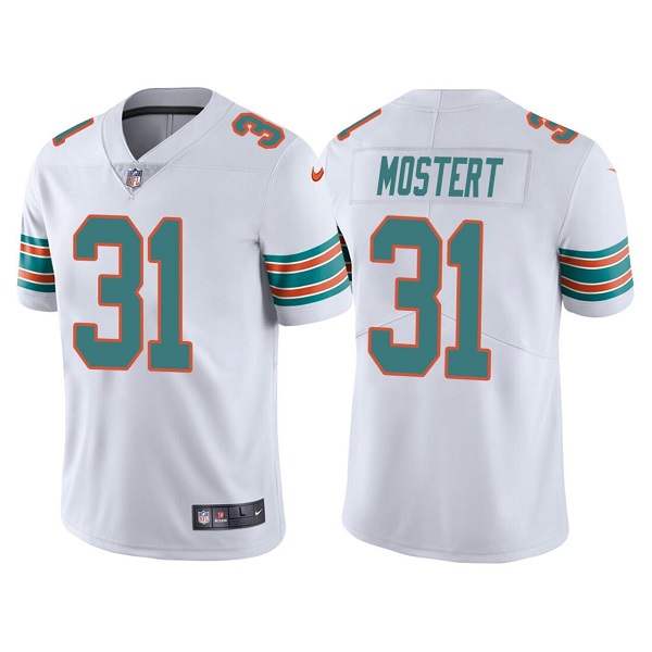 Men's Miami Dolphins #31 Raheem Mostert White Color Rush Limited Stitched Football Jersey