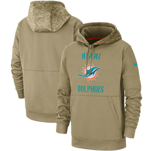 Men's Miami Dolphins 2019 Salute To Service Sideline Therma Pullover Hoodie