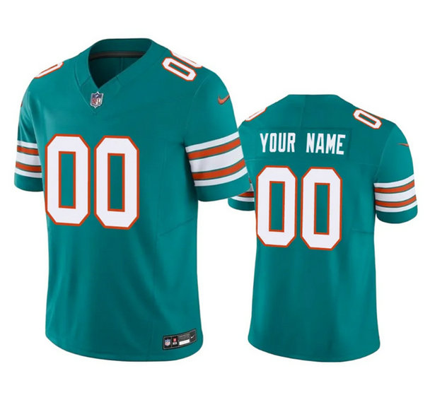 Men's Miami Dolphins Active Player Custom Aqua 2023 F.U.S.E Vapor Limited Stitched Football Jersey