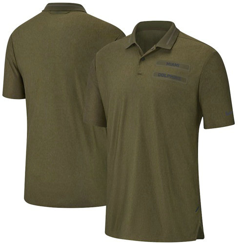 Men's Miami Dolphins Salute to Service Sideline Polo Olive