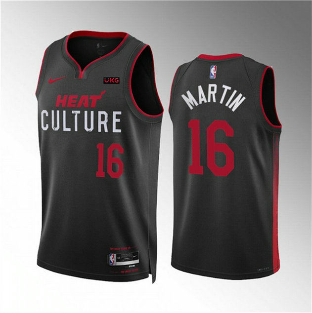 Men's Miami Heat #16 Caleb Martin Black 2023 24 City Edition Stitched Basketball Jersey