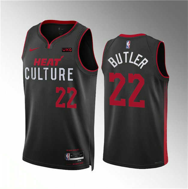 Men's Miami Heat #22 Jimmy Butler Black 2023 24 City Edition Stitched Basketball Jersey