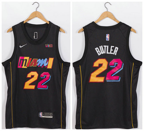 Men's Miami Heat #22 Jimmy Butler Black Stitched Jersey