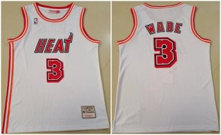 Men's Miami Heat #3 Dwyane Wade Throwback Stitched Basketball Jersey