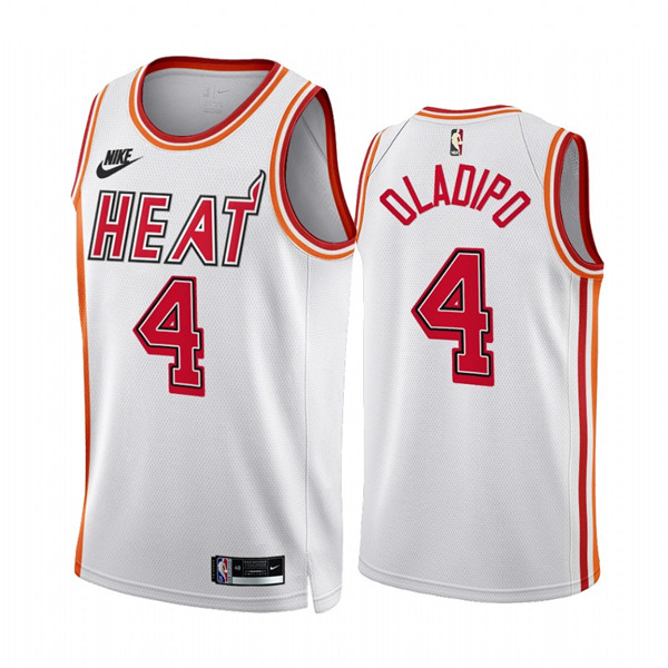 Men's Miami Heat #4 Andre Drummond White Classic Edition Stitched Basketball Jersey