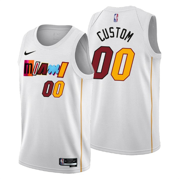 Men's Miami Heat Active Player Custom 2022 23 White City Edition Stitched Basketball Jersey