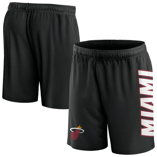 Men's Miami Heat Black Post Up Mesh Shorts