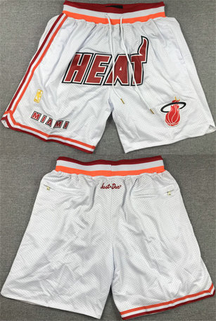 Men's Miami Heat White Shorts 