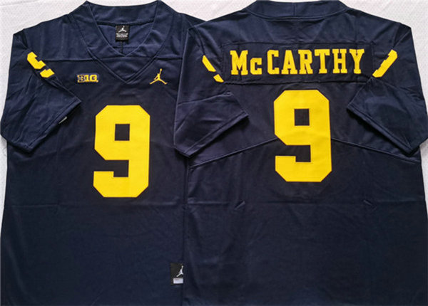 Men's Michigan Wolverines #9 McCARTHY Navy Stitched Jersey