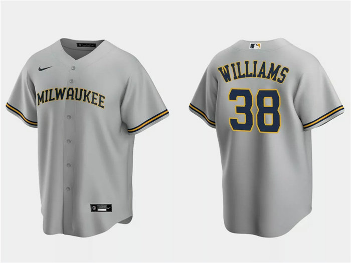 Men's Milwaukee Brewers #38 Devin Williams Grey Cool Base Stitched Jersey